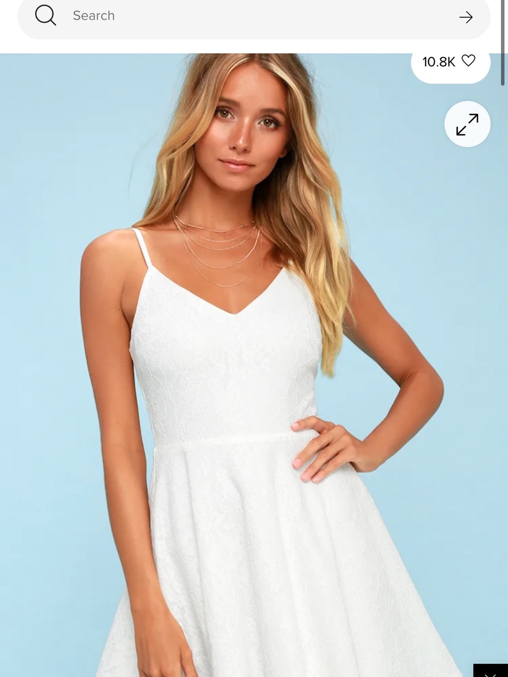 Lulu's White Lace Strapless-Inspired V-Neck Dress